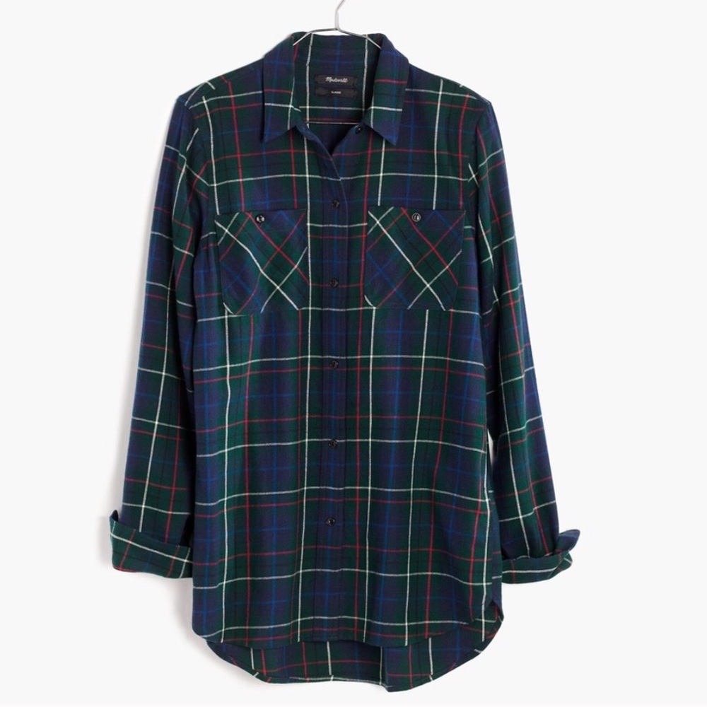 Madewell boyfriend flannel in blue plaid